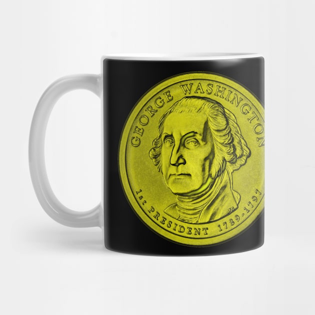 USA George Washington Coin in Yellow by The Black Panther